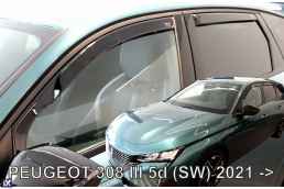 PEUGEOT 308 5D SW 2021+ ΣΕΤ ΑΝΕΜΟΘΡΑΥΣΤΕΣ ΑΥΤΟΚΙΝΗΤΟΥ ΑΠΟ ΕΥΚΑΜΠΤΟ ΦΙΜΕ ΠΛΑΣΤΙΚΟ HEKO - 4 ΤΕΜ.