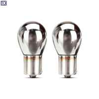 ΛΑΜΠΑΚΙΑ ΜΟΝΟΠΟΛΙΚΑ LED  P21W 12V 21W BA15s  ΚΑΘΡΕΠΤΗΣ ΠΟΡΤΟΚΑΛΙ ΦΩΣ ΑMiO - 2 TEM.