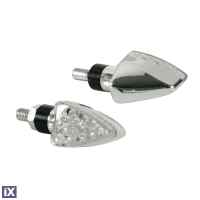 ΦΛΑΣ MOTO ARROW 12V LED 63x25mm ΧΡΩΜΙΟ LAMPA - 2 TEM.