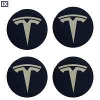 TESLA ΑΥΤΟΚΟΛΛΗΤΑ ΣΗΜΑΤΑ ΖΑΝΤΩΝ 6,3 cm ΜΑΥΡΟ/ΧΡΩΜΙΟ ΜΕ ΕΠΙΚΑΛΥΨΗ ΣΜΑΛΤΟΥ   - 4 ΤΕΜ.