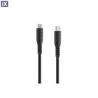 ΚΑΛΩΔΙΟ ΦΟΡΤΙΣΗΣ USB TYPE C >APPLE 8PIN 3000mA/60W (PD POWER DELIVERY) ΣΙΛΙΚΟΝΗΣ ΜΑΥΡΟ 150cm OPTILINE LAMPA - 1 TEM.