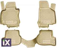 3D Λαστιχένια πατάκια για Mercedes W220 S-Class (1998-2005) long base, μπεζ - 4τμχ.