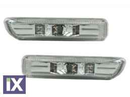 Led φλας BMW E46  (1998-2001) / E46 Compact - χρωμίου - σετ 2τμχ.