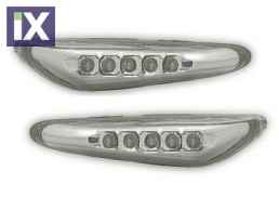 Led φλας για BMW E46  (2001-2005) / E60 / X3 (2004-2009) - χρωμίου - σετ 2τμχ.