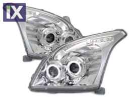 Φανάρια εμπρός angel eyes για Toyota Land Cruiser 120 (2003-2009) - chrome , χωρίς λάμπες (Η7) - σετ 2τμχ.