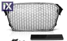Μάσκα χωρίς σήμα για Audi  A4 B9 (2011-2014) - RS LOOK - με πλαίσιο χρωμίου