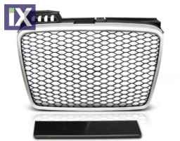 Μάσκα χωρίς σήμα για Audi  A4 B7 (2004-2008) - RS LOOK ασημένιο - ματ
