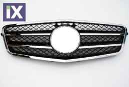 Μάσκα για Mercedes W212 E-Class (2009+) - μάυρη με πλαίσιο χρωμίου