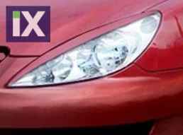 Φρυδάκια φαναριών για  Peugeot 307 (2001-2004) pro facelift - μαύρα