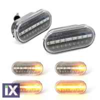 Led φλας φτερού για Vw / Ford / Seat - χρωμίου με τρεχούμενο φλας - σετ 2τμχ.