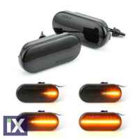 Led φλας φτερού για BMW E65, E66, σειρά 7 (2002-2008) - φιμέ με τρεχούμενο φλας - σετ 2τμχ.