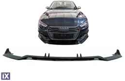 Lip Spoiler κατάλληλο για Audi A4 B9 8W S-Line (2016-2018) Piano Black