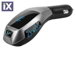 FM Transmitter X5 Με Bluetooth Micro-sd Και Οθόνη LCD Μαύρο/Ασημί